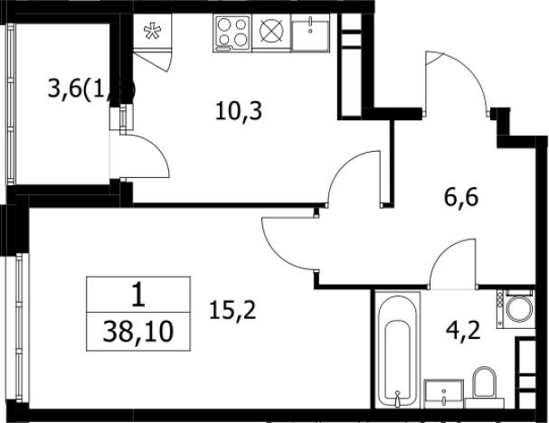 Купить однокомнатную квартиру у метро Новомосковская в Москве. Вариант № 141155, 0, площадь -  квм, цена 11964505 рублей