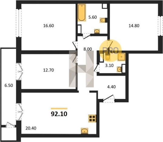 Купить трехкомнатную квартиру в Микрорайоне 2-й, Северо-Западный жилой район в Ижевске. Вариант № 73123, 0, площадь -  квм, цена 7618148 рублей