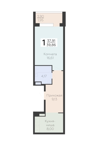 Купить квартиру в ЖК Арт-квартал Зарядье в Воронеже. Вариант № 146692, 0, площадь - квм, цена 5939140 рублей