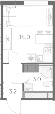 Купить Студию у метро Пролетарская в Санкт-Петербурге. Вариант № 7570330, 0, площадь -  квм, цена 5371159 рублей