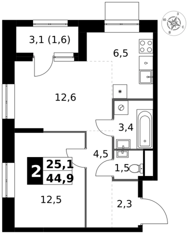 Купить двухкомнатную квартиру у метро Щелковская в Москве. Вариант № 9716352, 0, площадь -  квм, цена 18741260 рублей