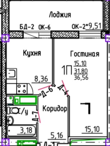 Купить однокомнатную квартиру на улице Спортивная в Республике Татарстан (татарстан). Вариант № 141735, 0, площадь -  квм, цена 7811117 рублей