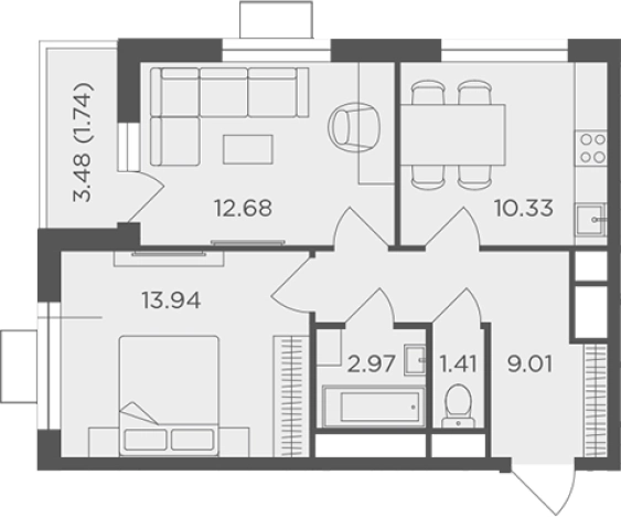 Купить двухкомнатную квартиру в Одинцове. Вариант № 112023, 0, площадь -  квм, цена 12400000 рублей