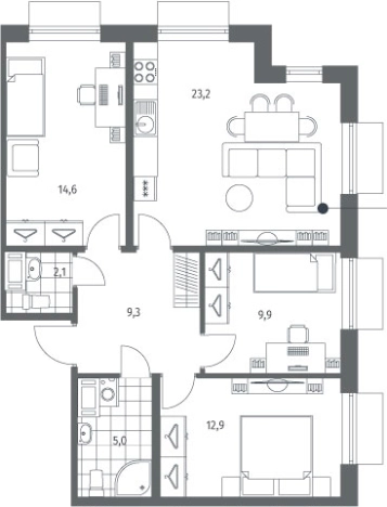 Купить многокомнатную квартиру в новостройках в ЖК Парусная 1 в Санкт-Петербурге. Вариант № 7262301, 0, площадь -  квм, цена 29480000 рублей
