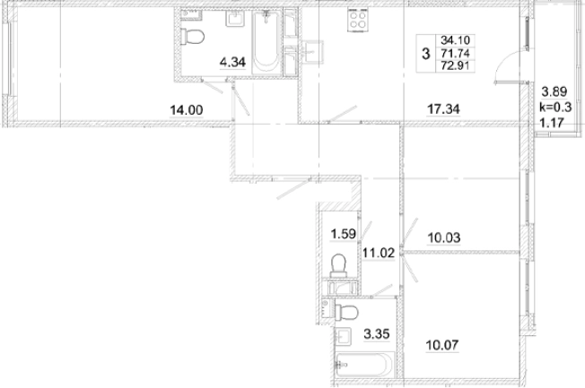 Купить многокомнатную квартиру в ЖК Аэросити в Санкт-Петербурге. Вариант № 8999433, 0, площадь -  квм, цена 13779990 рублей