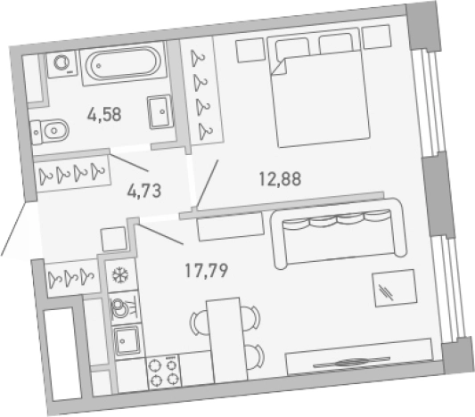 Купить однокомнатную квартиру в новостройках в ЖК Министр в Санкт-Петербурге. Вариант № 9145229, 0, площадь -  квм, цена 23563737 рублей