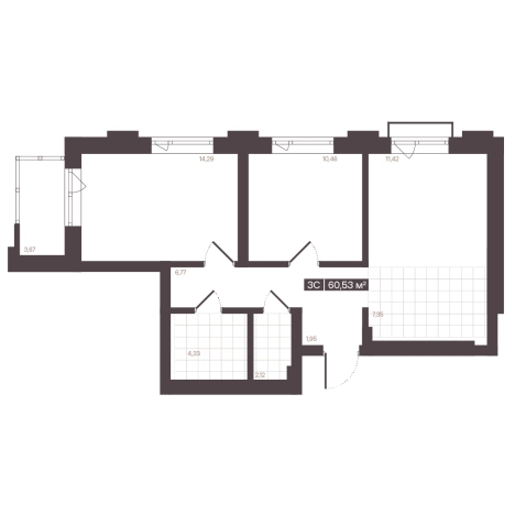 Купить квартиру в новостройках в Кемерове. Вариант № 170686, 1, площадь -  квм, цена 9671605 рублей
