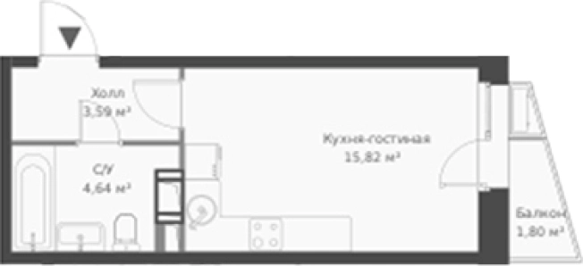 Купить Студию в ЖК Veren Nort Сертолово в Сертолове. Вариант № 6057606, 0, площадь -  квм, цена 4089020 рублей