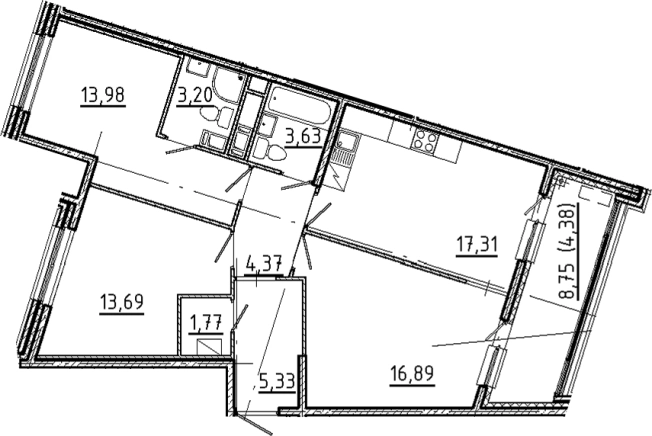 Купить трехкомнатную квартиру в ЖК N8 в Санкт-Петербурге. Вариант № 5550724, 0, площадь -  квм, цена 36870310 рублей