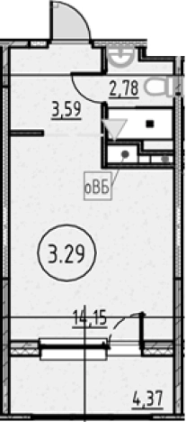 Купить Студию у метро Обухово в Санкт-Петербурге. Вариант № 4163487, 0, площадь -  квм, цена 5831099 рублей