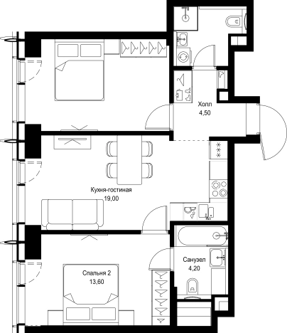 Купить двухкомнатную квартиру у метро Мякинино в Москве. Вариант № 10418424, 0, площадь -  квм, цена 24294666 рублей