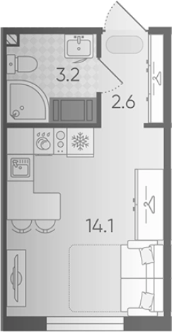 Купить Студию в новостройках в районе Красногвардейский в Санкт-Петербурге. Вариант № 8087006, 0, площадь -  квм, цена 3769398 рублей