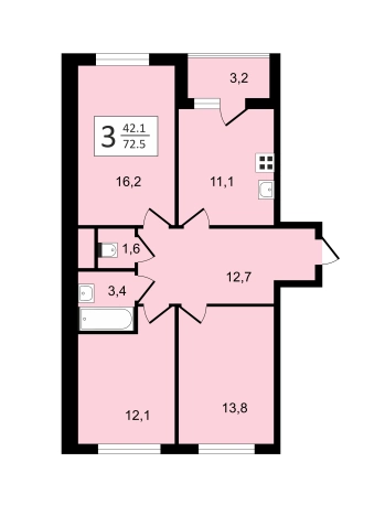 Купить квартиру в ЖК Римский в Московской области. Вариант № 32643, 0, площадь -  квм, цена 11400000 рублей