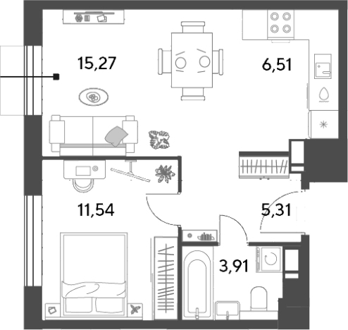 Купить однокомнатную квартиру у метро Медведково в Ивантеевке. Вариант № 139667, 0, площадь - квм, цена 7266683 рублей