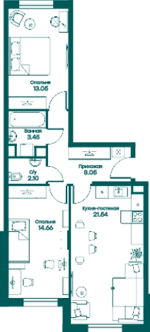 Купить трехкомнатную квартиру в Одинцове. Вариант № 68110, 0, площадь -  квм, цена 10798607 рублей