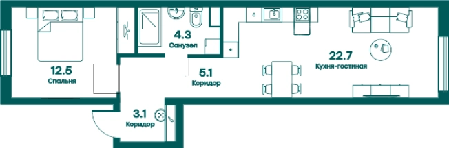 Купить двухкомнатную квартиру в новостройках в Одинцове. Вариант № 140783, 0, площадь -  квм, цена 8290737 рублей