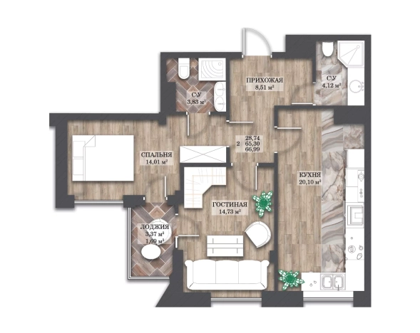 Купить квартиру в новостройках в Иванове. Вариант № 136048, 0, площадь -  квм, цена 10249470 рублей