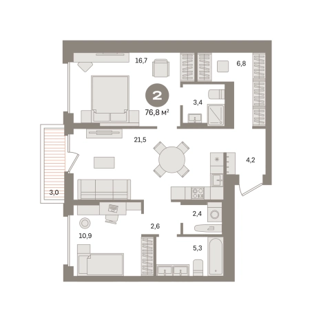 Купить двухкомнатную квартиру в ЖК Первый квартал. Вторая очередь в Московской области. Вариант № 8538607, 0, площадь -  квм, цена 13700000 рублей