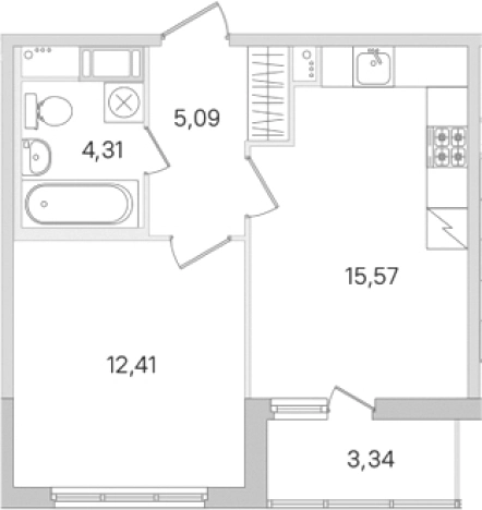 Купить двухкомнатную квартиру у метро Проспект Большевиков в Ленинградской области. Вариант № 8488942, 0, площадь - квм, цена 6720924 рублей