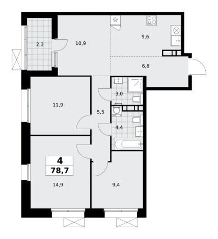 Купить многокомнатную квартиру в ЖК Бунинские кварталы в Москве. Вариант № 836437, 0, площадь -  квм, цена 26578564 рублей