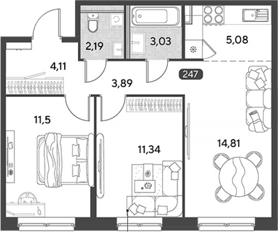 Купить квартиру в Калуге. Вариант № 132034, 0, площадь -  квм, цена 5927231 рублей