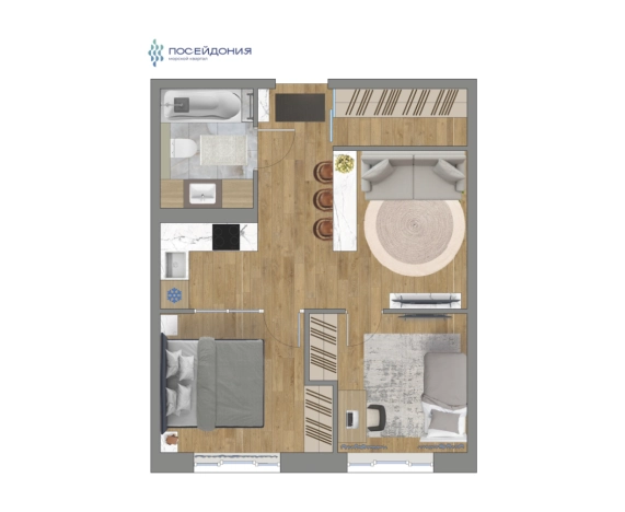 . Вариант № 4119664, 1, площадь - 47.9 квм, цена 10202700 рублей
