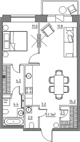 Купить двухкомнатную квартиру в районе Расторгуево в Видном. Вариант № 3572979, 0, площадь -  квм, цена 9834471 рублей