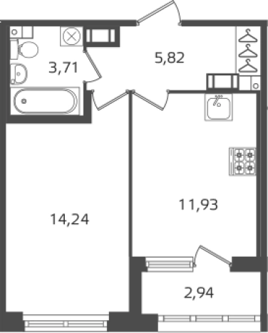 Купить однокомнатную квартиру у метро Выборгская в Санкт-Петербурге. Вариант № 6241840, 0, площадь -  квм, цена 12009480 рублей