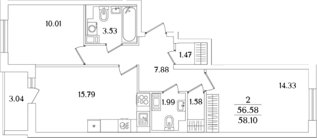 Купить трехкомнатную квартиру в районе исторический  Сосновая Поляна в Санкт-Петербурге. Вариант № 6713112, 0, площадь -  квм, цена 19431860 рублей