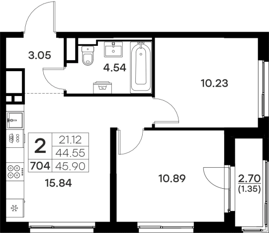 Купить квартиру в ЖК Glorax Октябрьский в Владимире. Вариант № 134238, 1, площадь -  квм, цена 7149999 рублей