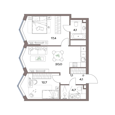 Купить квартиру у метро Яхромская в Москве. Вариант № 3970684, 0, площадь -  квм, цена 30343071 рублей