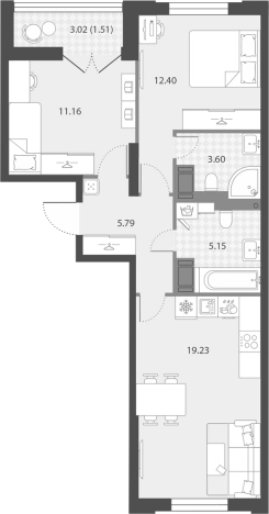 Купить трехкомнатную квартиру у метро Елизаровская в Санкт-Петербурге. Вариант № 7851146, 0, площадь -  квм, цена 19217908 рублей