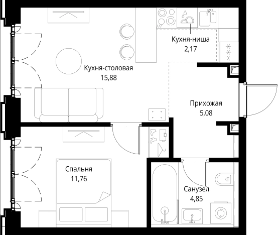 Купить однокомнатную квартиру в новостройках в СЗАО в Москве. Вариант № 141593, 0, площадь -  квм, цена 24869906 рублей