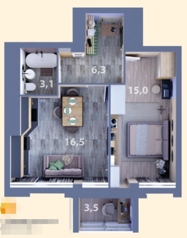 Купить квартиру в Республике Татарстан (татарстан). Вариант № 139964, 0, площадь -  квм, цена 6487220 рублей