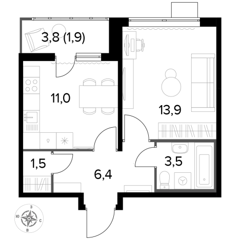 Купить квартиру на улице Хлебозаводской проезд в Люберцах. Вариант № 9876810, 0, площадь -  квм, цена 13159900 рублей
