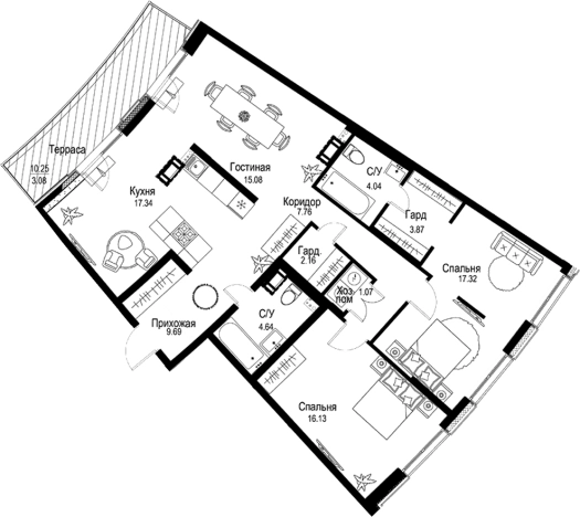 Купить многокомнатную квартиру в ЖК ID Petrogradskaya в Санкт-Петербурге. Вариант № 4828983, 0, площадь -  квм, цена 71526000 рублей