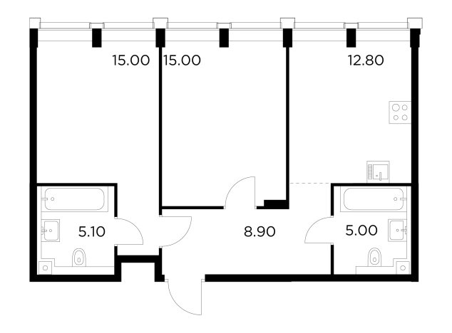 Купить двухкомнатную квартиру у метро Балтийская в Москве. Вариант № 9104421, 1, площадь -  квм, цена 28937900 рублей