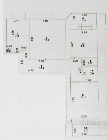 Купить трехкомнатную квартиру в Республике Башкортостан. Вариант № 26389, 7, площадь -  квм, цена 4990000 рублей