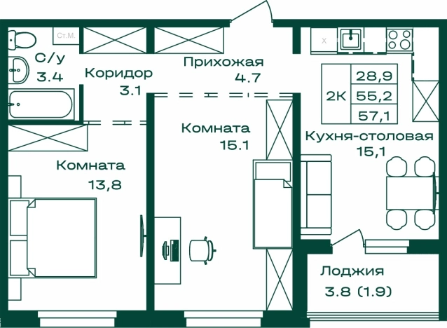 Купить квартиру в ЖК Первогорье в Республике Алтай. Вариант № 7270098, 0, площадь -  квм, цена 10563500 рублей