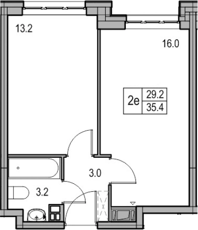 . Вариант № 329219, 0, площадь - 35.66 квм, цена 6188080 рублей