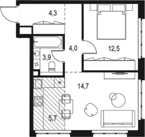 Купить двухкомнатную квартиру в районе Печатники в Москве. Вариант № 118774, 0, площадь -  квм, цена 13436214 рублей