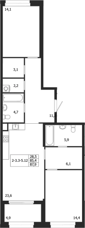 Купить двухкомнатную квартиру в ЖК ЛДМ в Санкт-Петербурге. Вариант № 6851512, 0, площадь -  квм, цена 65959940 рублей