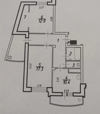 Купить двухкомнатную квартиру в Микрорайоне Юго-Восточный в Белгороде. Вариант № 25031, 9, площадь -  квм, цена 6100000 рублей