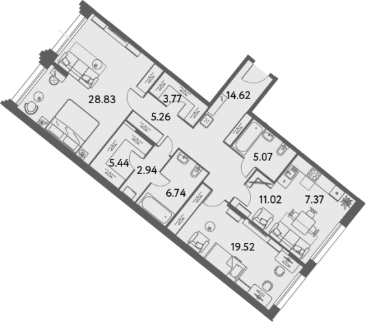 Купить трехкомнатную квартиру в ЖК ILOVE в Москве. Вариант № 78293, 0, площадь -  квм, цена 38680220 рублей