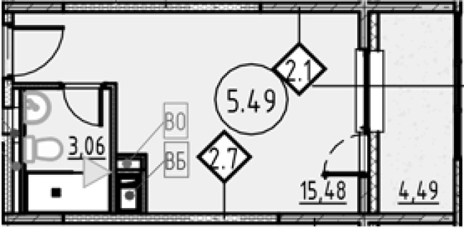 Купить Студию у метро Обухово в Санкт-Петербурге. Вариант № 4163745, 0, площадь -  квм, цена 5510494 рублей