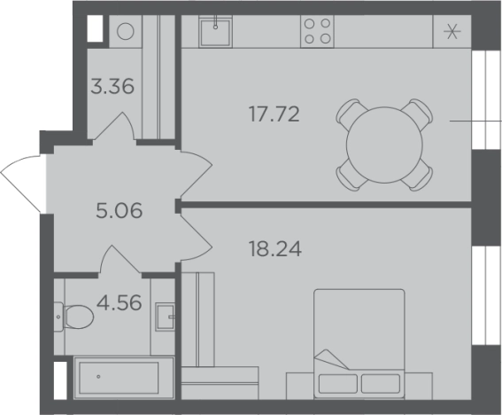 . Вариант № 69740, 0, площадь - 48.94 квм, цена 25708182 рублей