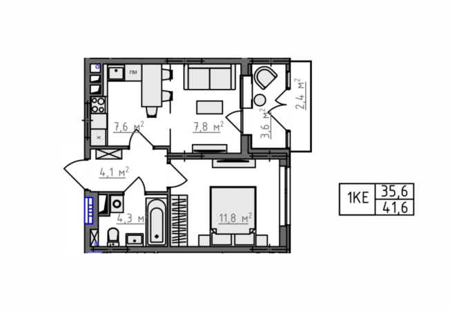 Купить однокомнатную квартиру в новостройках в ЖК Квартал Новаторов в Владимире. Вариант № 130580, 3, площадь -  квм, цена 4460040 рублей