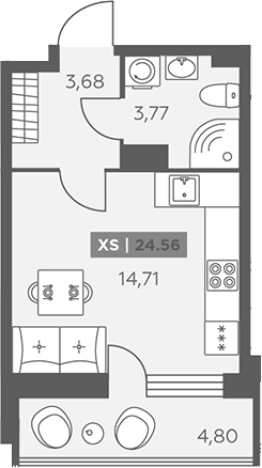 Купить Студию в новостройках у метро Улица Дыбенко в Ленинградской области. Вариант № 6217813, 0, площадь -  квм, цена 4601943 рублей