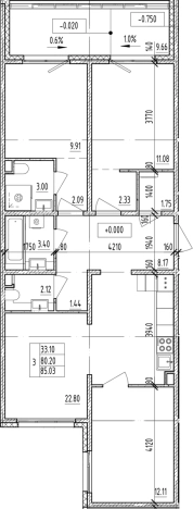 . Вариант № 6854453, 0, площадь - 80.2 квм, цена 16507792 рублей