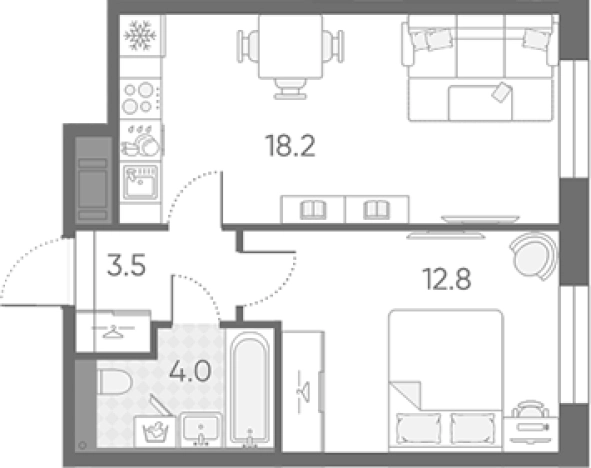 Купить двухкомнатную квартиру на улице Партизанская в Санкт-Петербурге. Вариант № 6243814, 0, площадь -  квм, цена 11908396 рублей